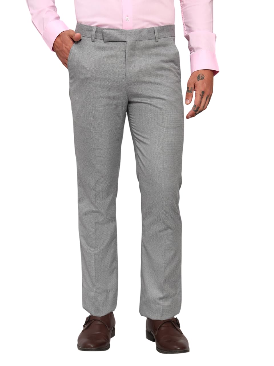 cantabil Men's Self Design Formal Non Plated Regular Fit Trouser (P_MTRF00216)-picture-22