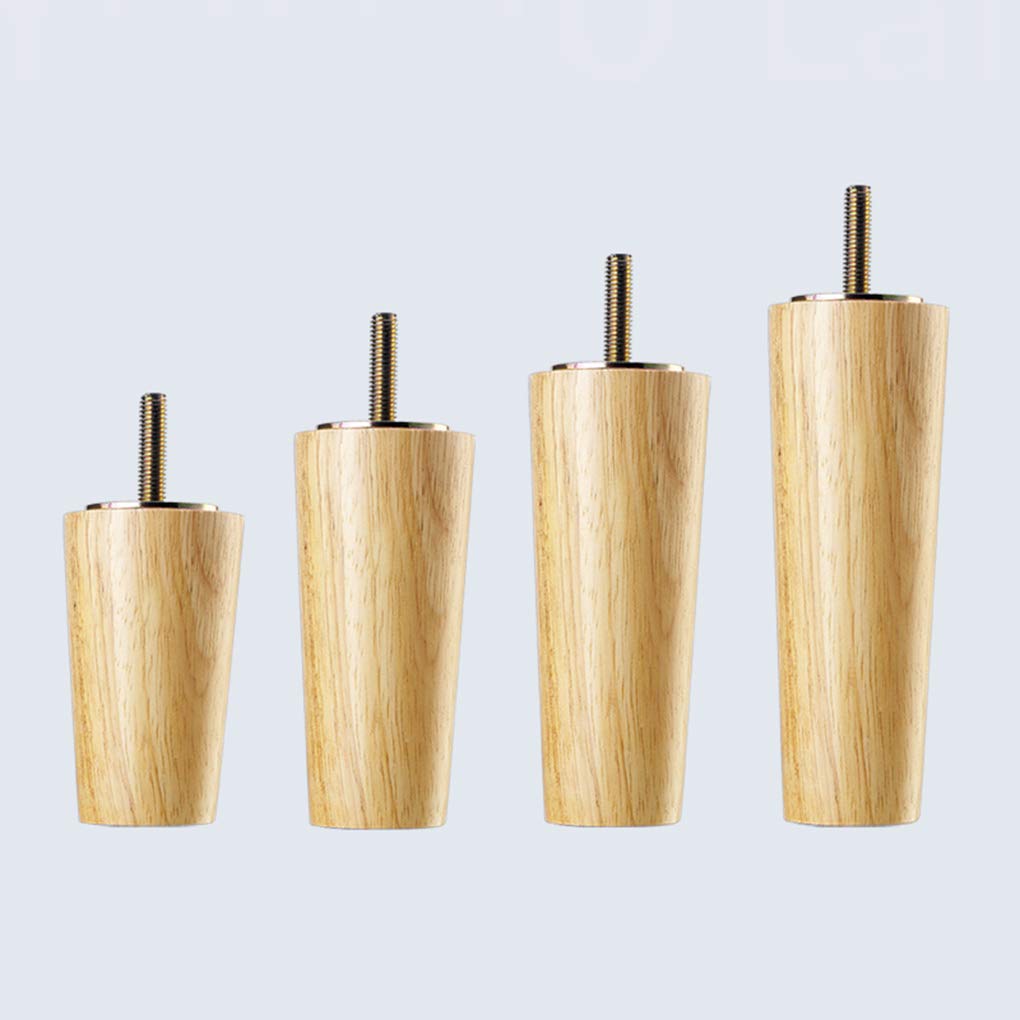 4 Gambe per Mobili in Legno Piedini per Mobili in Rovere Conico Cabinet Piedi del Divano Tavolo Letto Armadio Cabinet Armadietto Guardaroba Vite M8(40cm)