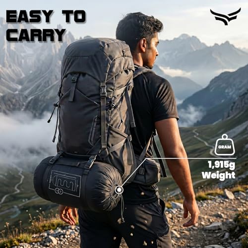 Image of Montaray by Xtrim Horizon 280 Sleeping Bag with Hood & Pillow, 280 GSM Polyester, Waterproof Camping Convertible Duvet, for Temp 12C to -3C
