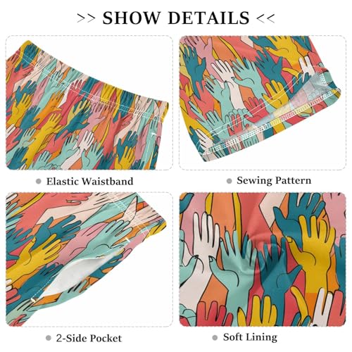 Many Hands Sleep Shorts Summer Pajama Shorts Elastic Waist Sleep Bottoms with Pockets 6-14 Years3