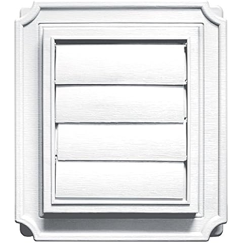 Builders Edge 140137079001 Scallop Exhaust Ventilator, 4 in, Arctic, 001, White Cover