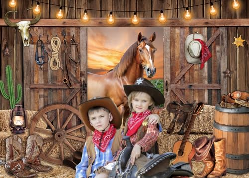 Fondo fotográfico vaquero rústico 7x5FT miniatura 6