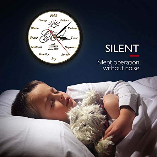 Geek Alerts Voice Control Led Light Clock Put God First Inspirational Quote Christian Battery Silent Quartz Metal Frame Wall Watch With Night Light Religious Family Decor Jesus Biblica The God Sign thumb #6