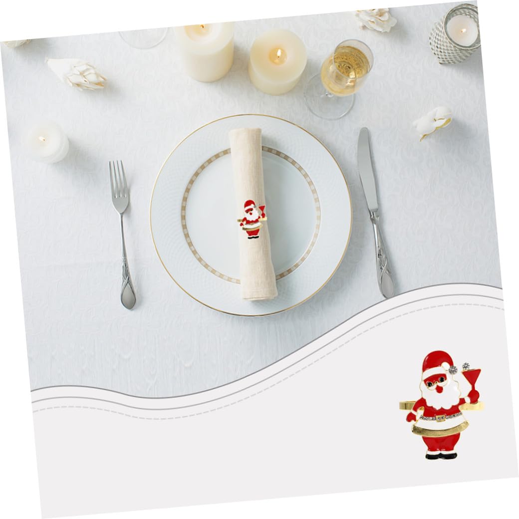 OUNONA 12stücke Weihnachtsmann Napkin Ringe Festliche Tischdekoration Für Hochzeiten Partys Und Feiern Robuste Und Langlebige Serviettenhalter Aus Hochwertigem Material