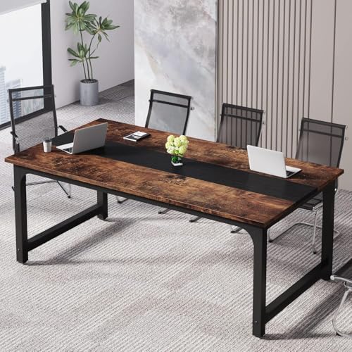 LITTLE TREE 63 Inch Large Executive Office Desk, Simple Computer Workstation with 31.5 inch Extra Wide Desktop for Home Office