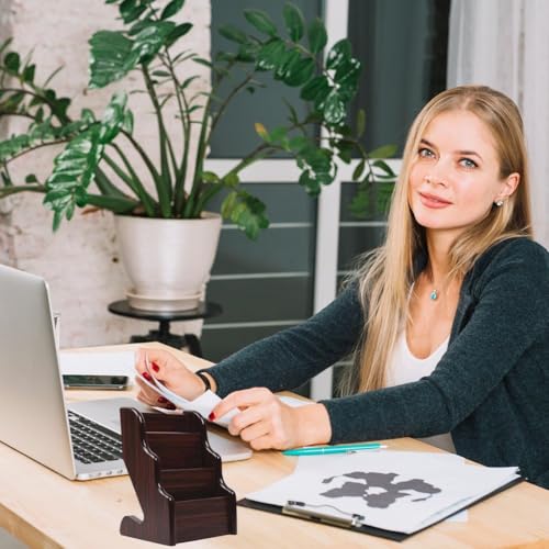Porte-cartes de visite en bois Sanfly pour ranger un bureau encombré