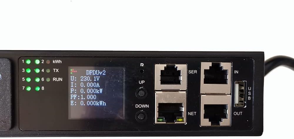 8-bit C13 5-15P Smart PDU Rack-Mounted Power Distribution Unit SNMP, telnet, 485modbus-TRU-TCP Protocol