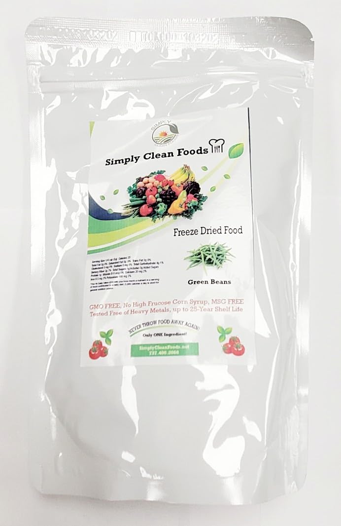 Simply Clean Foods Freeze Dried Green Beans - Non-GMO - Made in USA
