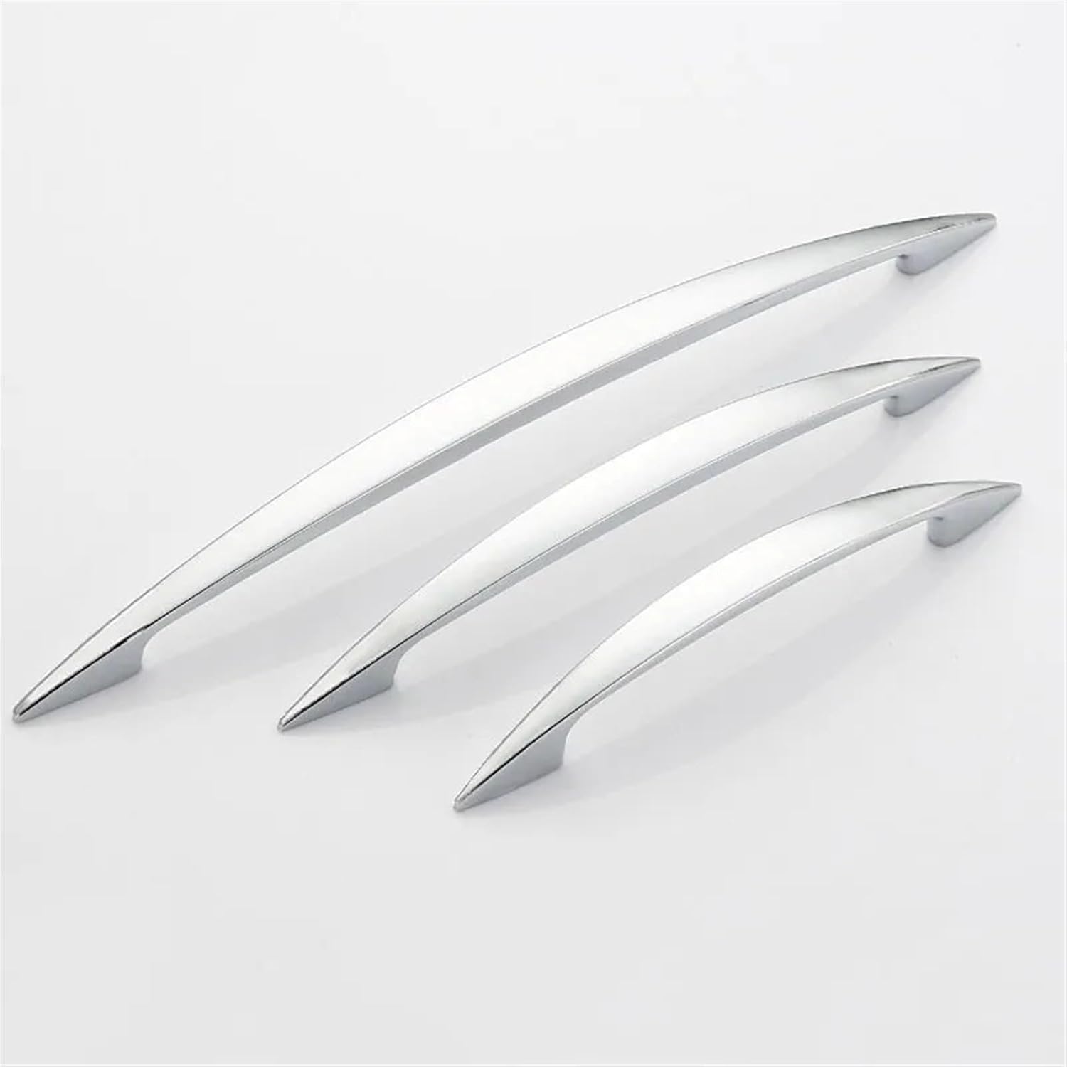 Chrome Cabinet Door Handles Drawer Knobs Kitchen Cupboard Wardrobe Door Pulls Fashion Furniture Hardware 2Pcs(2-192mm)