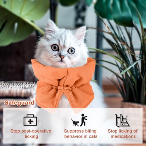 Image of BOXOB Cat Cone Collar, Adjustable Pet Recovery Collar (Orange) | Adjustable Recovery Collar Lightweight Waterproof & Soft Cat Recovery Suit Avoid Licking Wounds for Cats & Dogs