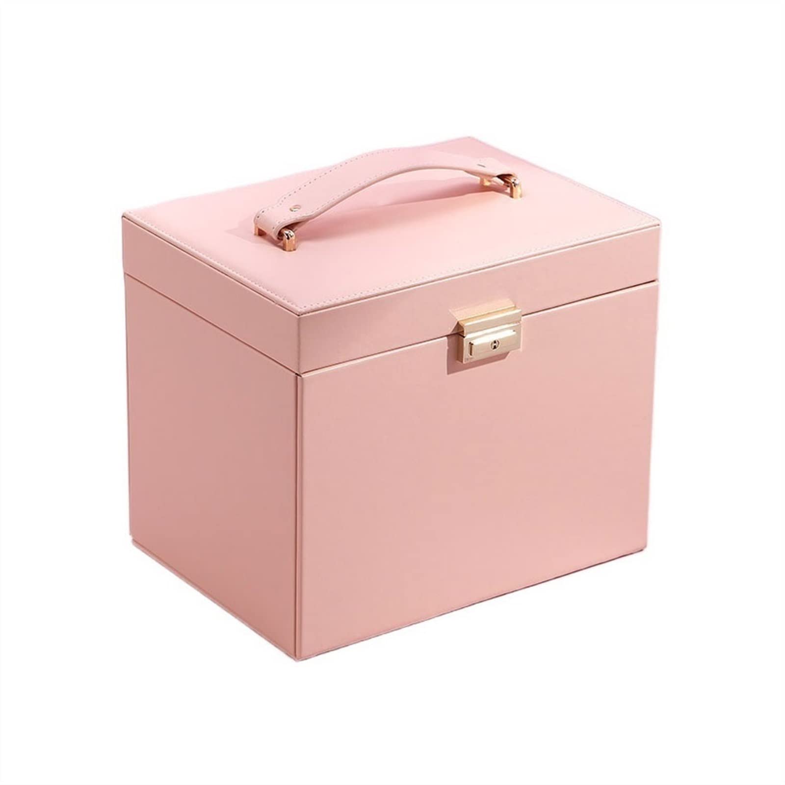 HDBCYUAZ Large Capacity Jewelry Box Exquisite Necklace Earring Storage with Drawer and Mirror Birthday Gift
