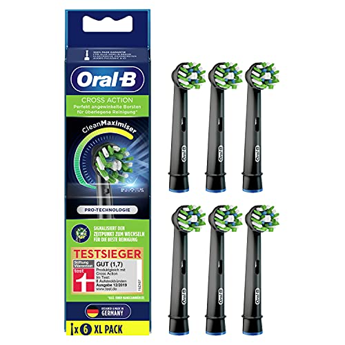 Oral-B Crossaction Black Edition Brush Heads With Cleanmaximiser Bristles For Superior Cleaning, Pack Of 6 Oral-B Crossaction Black Edition Brush Heads With Cleanmaximiser Bristles For Superior Cleaning, Pack Of 6