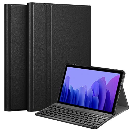Fintie Funda con Teclado Español Ñ para Samsung Galaxy Tab A7 10.4'' 2020 (SM-T500/T505/T507) - Carcasa con Soporte y Teclado Español Bluetooth Inalámbrico Magnético Desmontable, Negro
