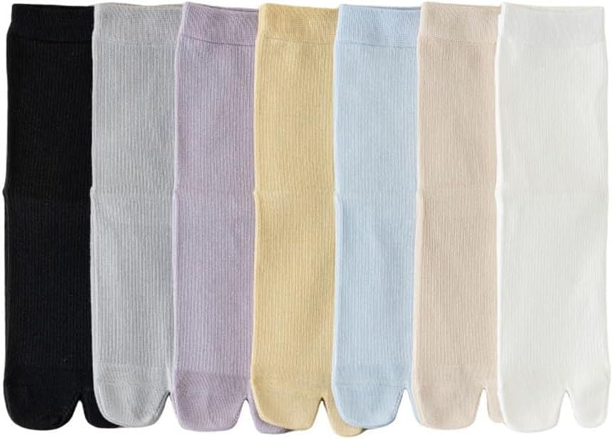 JSEIAJB Split Toe Boneless Cotton Socks for Children with Socks Middle Tube Stacked Socks