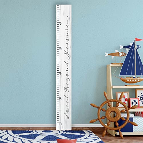 Back40Life Wooden Kids Growth Chart Ruler for Boys and Girls (Loved Beyond Measure) (Weathered White) - Image 3