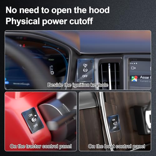 Image of 12V 250A Battery Disconnect Switch Kill Switch | 15A 250VAC ON /Off Toggle Switch with Panel for Car Truck RV, 9.84 FT Cable, to Prevent Battery Drain, Pre-Wired