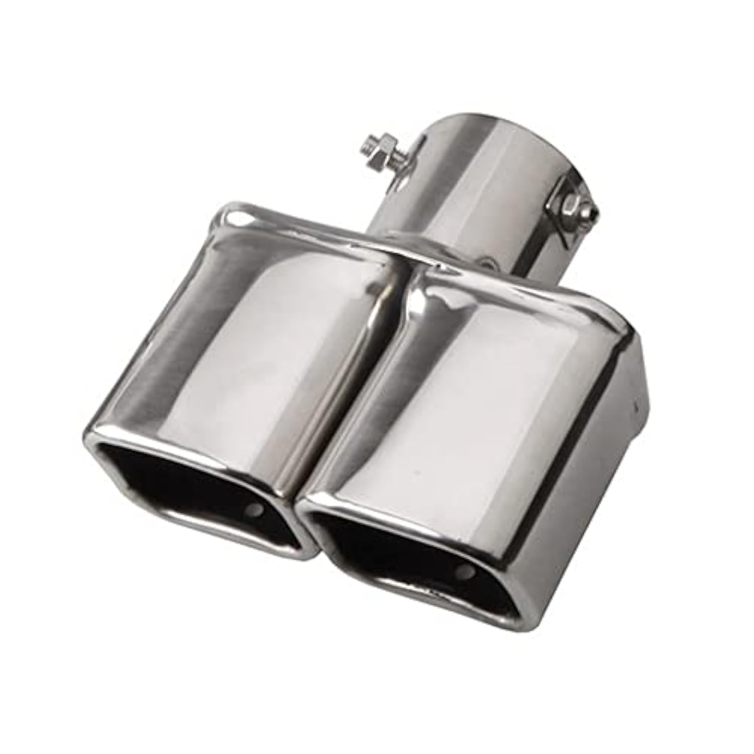 OtpOutopa Dual Exhaust Tips 2.5 inch Inlet, Universal Stainless Exhaust Square Dual Tip Car Exhaust Pipe Modification Tail Throat Tail Pipe Muffler