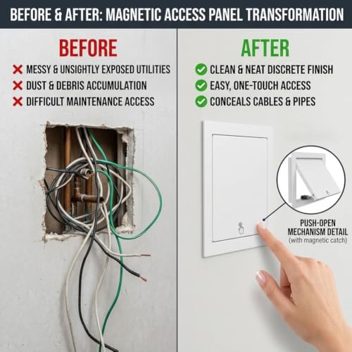 Panel de acceso de aluminio negro 20x30cm con trampilla pladur empotrada para inspección de techos 5