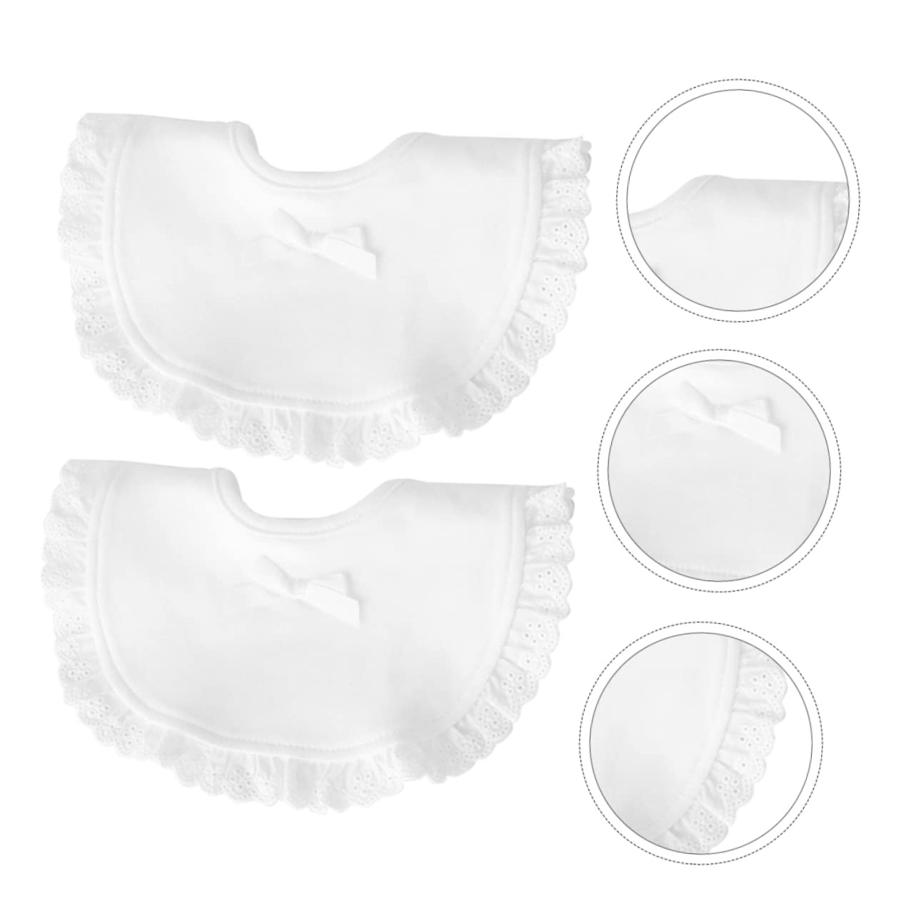 RORPOIR Princess Lace Baby Bib Soft Cotton Drool Bib for Newborns Lightweight Absorbent Feeding Bibs for Mealtime and Saliva Protection - Image 4