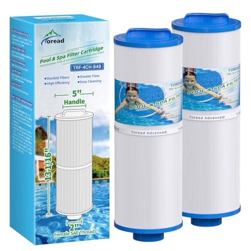TOREAD 4CH-949 Spa Filter Replaces PWW50L, FIL50-5D13H15FCT-3, Filbur FC-0172, SD-01143, 817-4050, Rising Dragon 50, Waterway Teleweir 50 sqft Filter Cartridge 2PACK