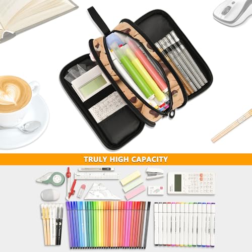 Image of Bolaz Chocolate Chip Cookies Pencil Case Large Capacity Pen Bag with Compartment Students Stationery Organizer Pencil Pouch Marker Case for School Office Work