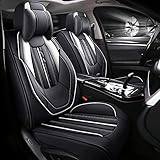  GUSAJ Autositzbezüge für Audi A3 8P 8L Sportback A6 4F A4 A6 A5 A7 Q2 Q3 Q5 Q7 Wasserdicht Airbag-kompatibel Autoinnenausstattung Sitzschutz Autozubehör(Size:Mit Kopfstütze,Color:Weiß)