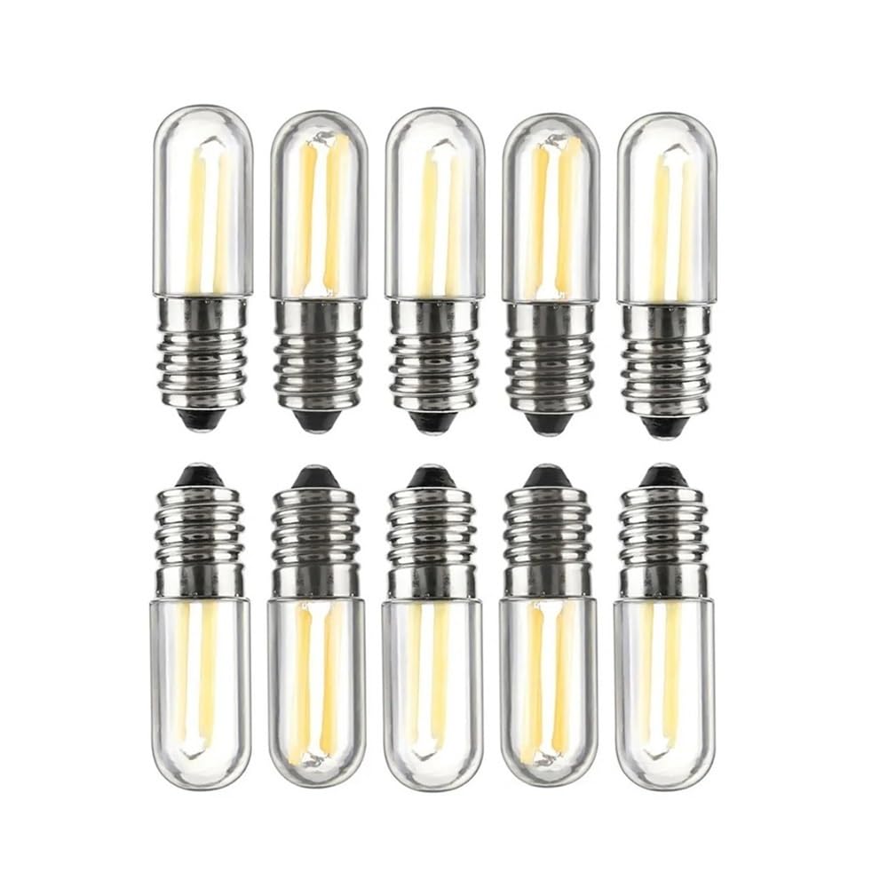 YSJX Lighting, Confezione da 20, Lampadine LED a filamento COB AC220V E12/E14 1W 2W 4W Mini Lampade for Frigorifero Congelatore Macchina da Cucire Lampadine per la casa(Warm White,E14 1W)