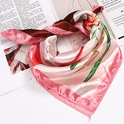 Square Satin Head Scarf Silky Headscarf Neck Scarve Vintage Sleeping Head Wrap for Women2