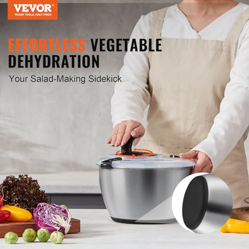 Vevor STAINLESS STEEL SALAD SPINNER 4.75QT Stainless Steel Salad Spinner thumb #1