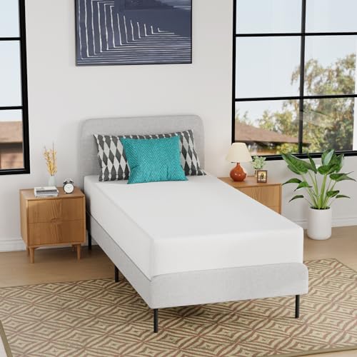 FDW | 10 Inch Twin XL Mattress | Medium Firm | Gel Memory Foam Mattress | White | Bed in a Box, CertiPUR-US Certified | Pressure Relief, Cooling Ventilated Foam | Washable Removable Cover
