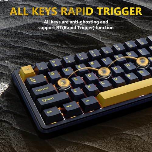 Image of ATTACK SHARK X65 HE Wired Rapid Trigger Magnetic Switch 65% Mechanical Gaming Keyboard, Hall Effect Top Mounted RGB Hot Swap,Adjustable Actuation,8KHZ Polling Rate,PBT Keycaps for Win /Mac(Star Black)
