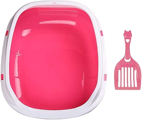 Caja de arena para gatos, inodoro profundo, caja de arena duradera para tamizar, caja de arena antisalpicaduras, caja de arena abierta para gatos