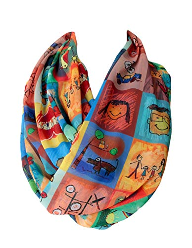 Etwoa Kids Drawings Infinity Circle Loop Scarf2