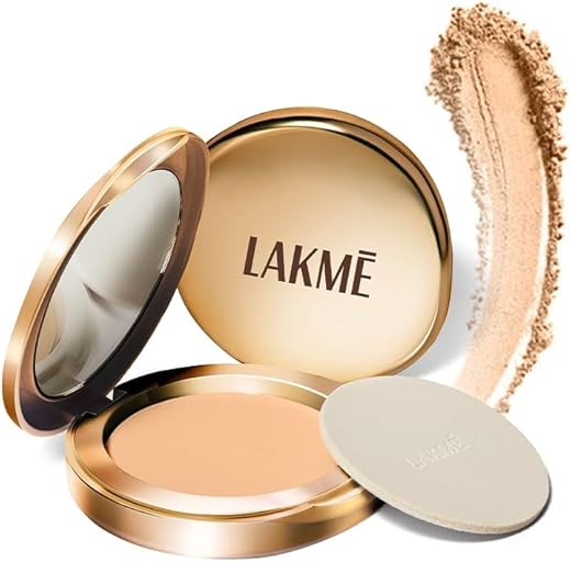 Lakme 9 To 5 Flawless Matte Complexion Compact Powder, Melon, 8 G, Absorbs Oil, Conceals Imperfections, Provides All-Day Matte Finish