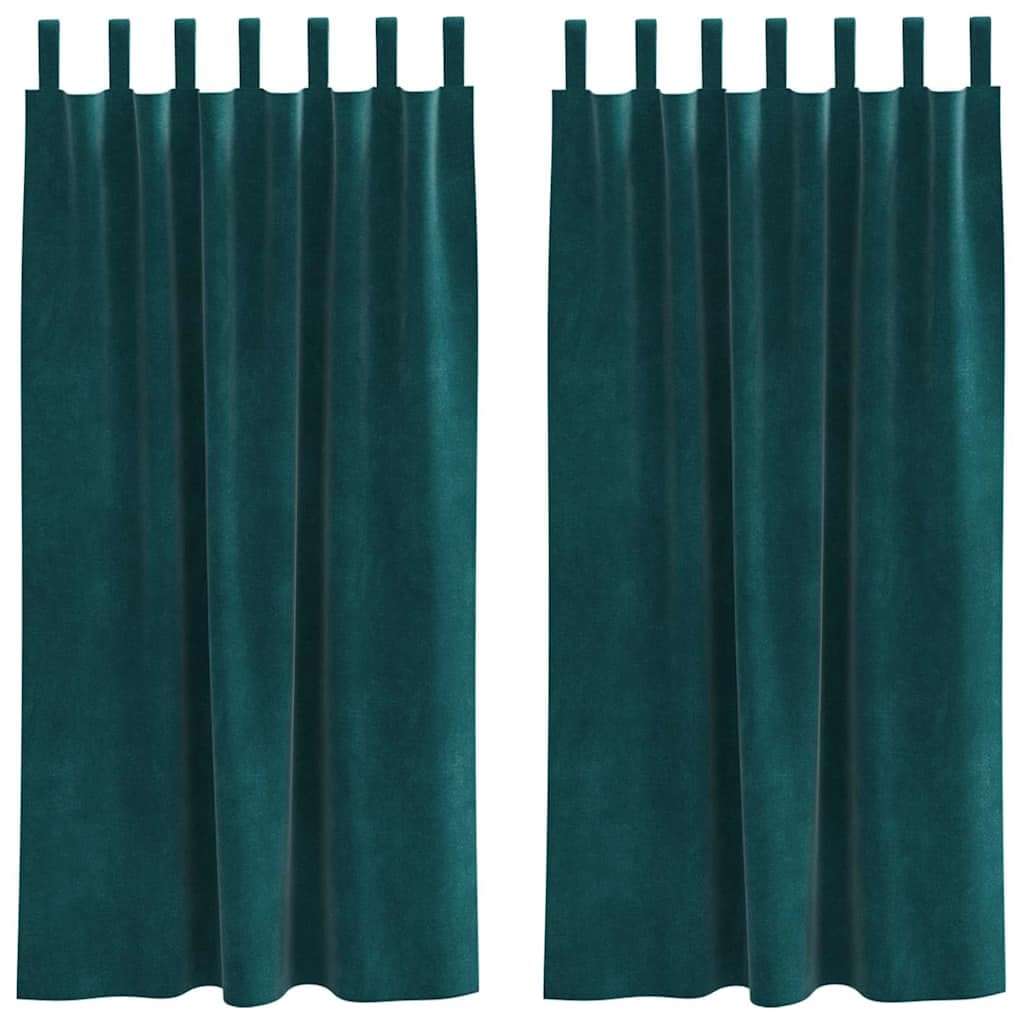 Lot de 2 Rideaux Occultants en Velours Vert Foncé, Rideau de Salon et Chambre 140 x 175 cm, Double Rideau avec Passants Intégrés pour Décoration Intérieure Chaleureuse