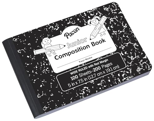 PACON PMMK37090 Pacon Junior Composition Book, 5 x 7-1/2 Inches, 3/8 Inch Ruled, 100 Sheets