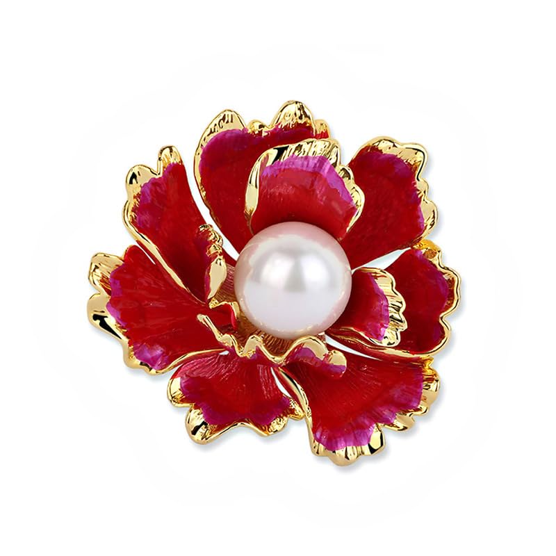 Spilla da donna per anniversario, regalo per moglie, spilla con perle naturali selezionate a mano di qualità AAA e moissanite color D, regalo per mamma, fidanzata, lei, NO11197, metallo, perla