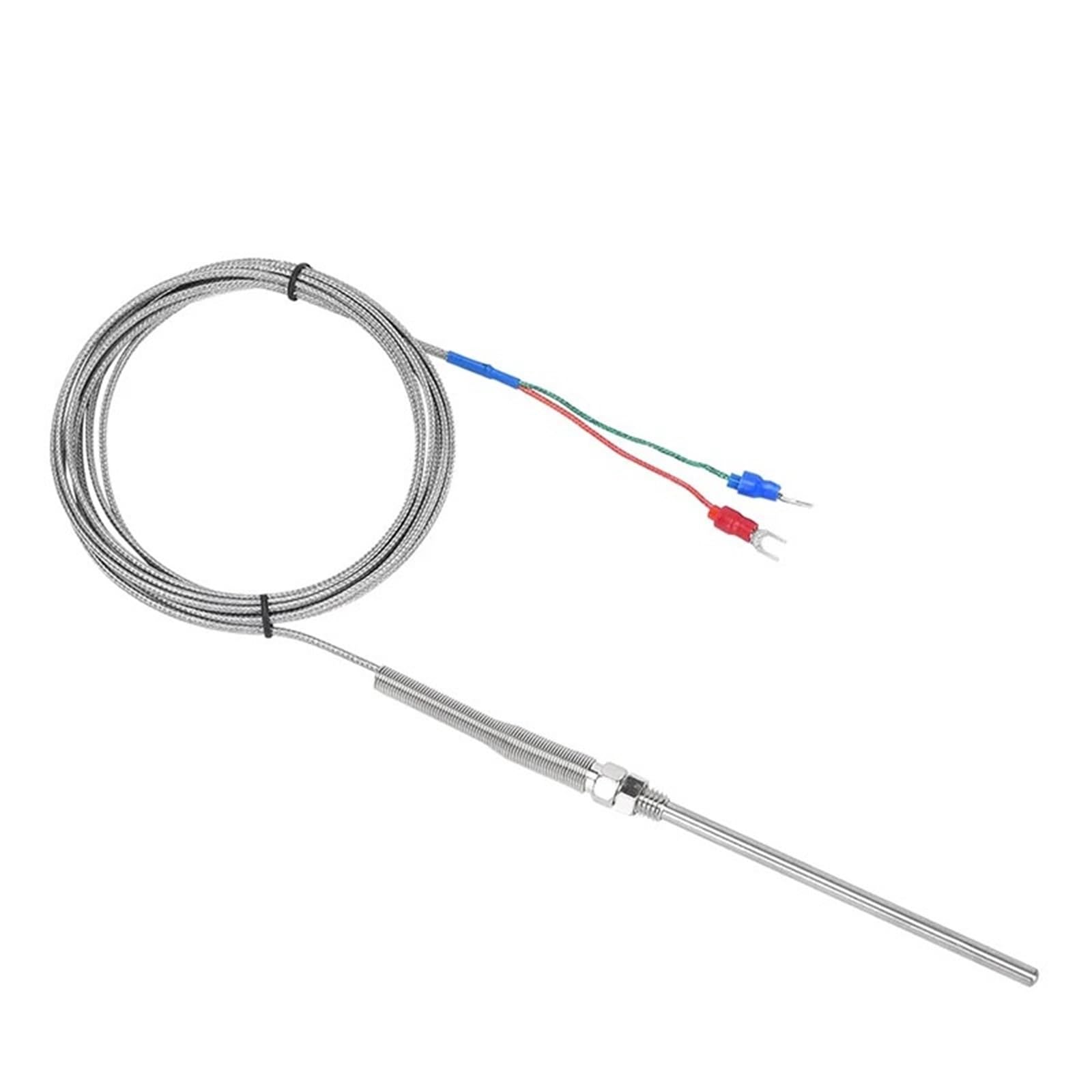 Sensore di temperatura del forno con filettatura M8 K/J/PT100, sonda da 50-200 mm, intervallo 0-800 °C, cavo da 1-5 m (5 m M8 J, 100 mm)