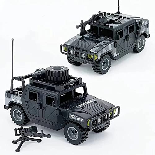 Enhana Building Block Military Vehicle Building Toy Swat Army Car Building Kits Battle Brick, Car Model With 6 Soldier Mini Figures,Building Block Toys Gifts For Boys #TOP3