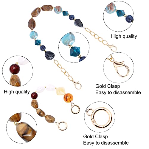 Image of GORGECRAFT 2PCS Resin Bag Handles Shoulder Strap Replacement Handbag Bag Decoration Chain Charms with Alloy Spring Gate Rings and Lobster Claw Clasps