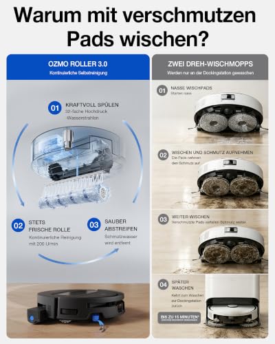 ECOVACS DEEBOT T90 MAX Omni Saugroboter mit Wischfunktion, 30.000 Pa Blast – Bild 4