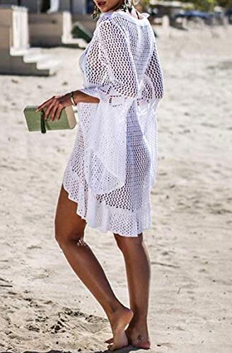 Wander Agio Beach Tops Sexy Floral Coverup Dresses Bikini Cover-ups Net Hollow Out4