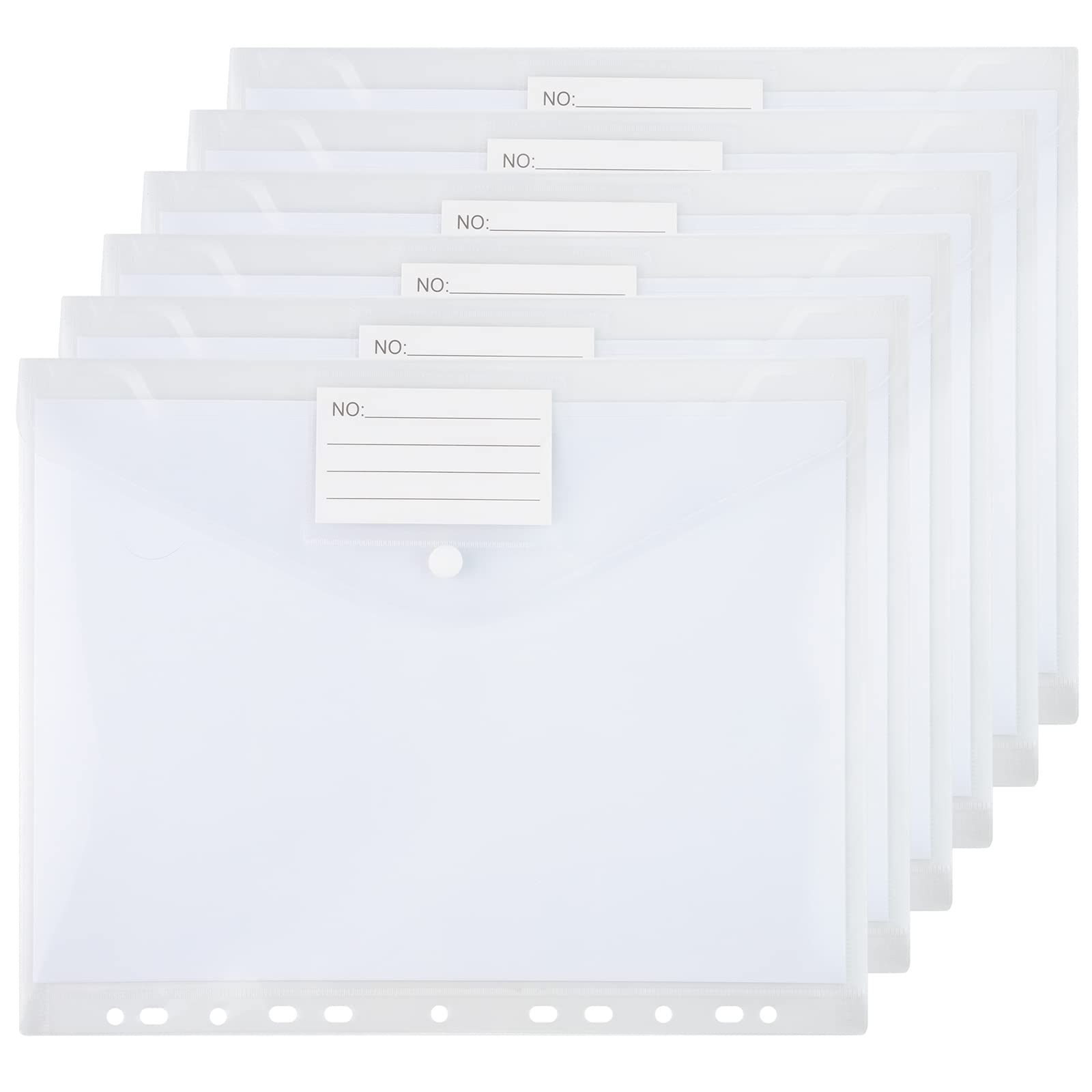 GoodtoUClear Plastic Wallets Punched Pockets A4 Plastic Folders with Poppers Document Files Plastic Pockets - 24PCS