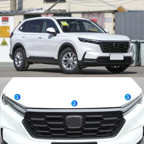 Image of Car Accessories Exterior Front Bumper Engine Lid Grill Grille cover Trim Compatible with Honda CR-V CRV 2023 2024 2025 2026 (Carbon Fiber Style) 3PCS ABS