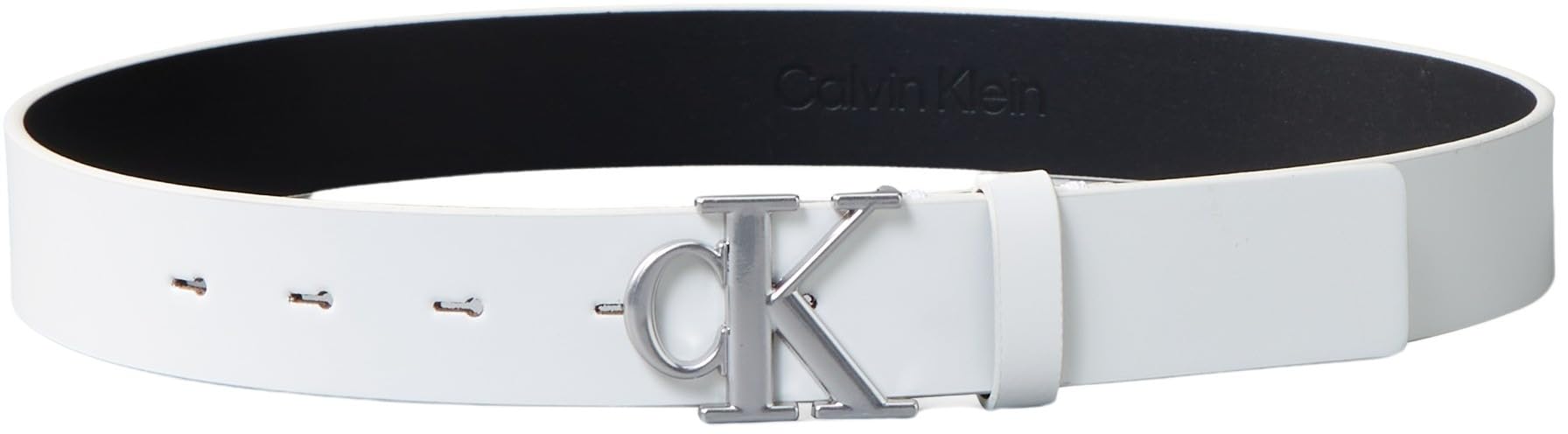 Calvin Klein Cinturón Mujer Monogram Plaque Buckle 3,0 cm Cinturón de piel