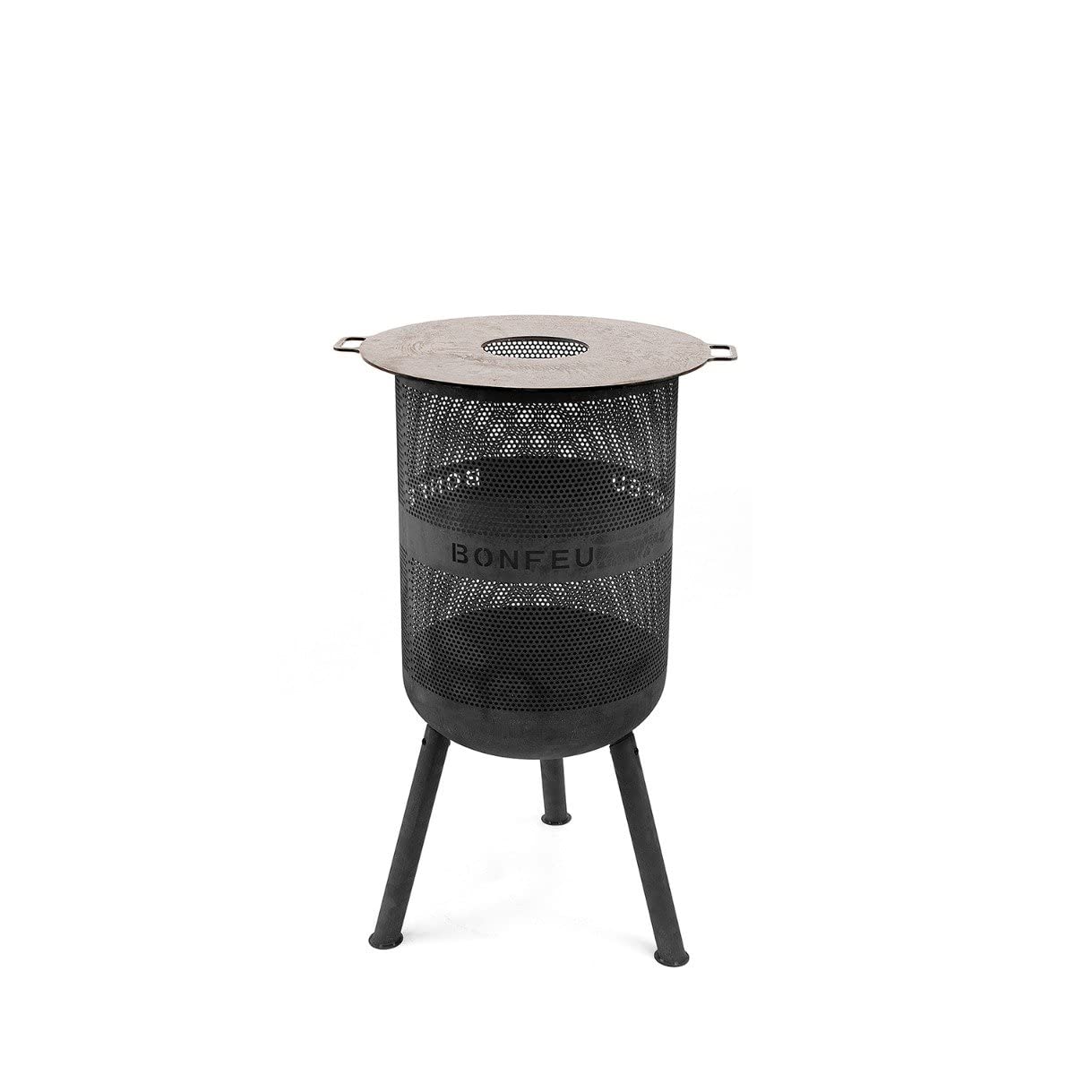 BonFeu Plancha płyta grillowa Ø 44 cm – płyta grillowa grill gazowy i grill drewniany Plancha – płyta do pieczenia – płyta do kominka ogrodowego, pieca tarasowego i paleniska – wysokiej jakości stal – czarna