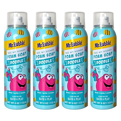 Mr. Bubble Limited Edition Foam Soap Creativity Bath Soap Cleans & Moisturizes Bee My Honey (Blueberry Honey Scent) 4 oz Pack of 4