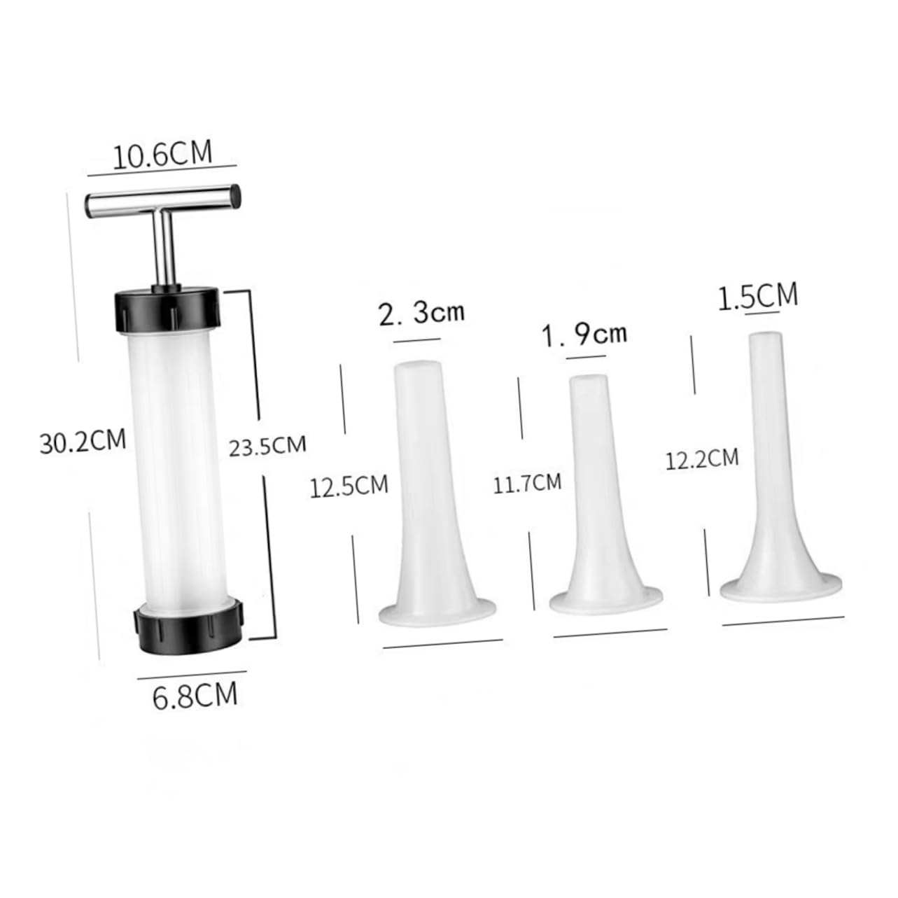 Cabilock Sausage Stuffer Filling Tubes Manual Sausage Maker Tool Easy to Clean and Handles Great for