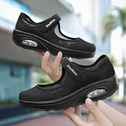 Womens Mesh Walking Shoes Non-Slip Adjustable Breathable Shoes Casual Nursing Orthotic Diabetes Sneaker Lightweight Mary Jane Shoes Plantar Fasciitis3