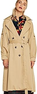 XXYANZI Gabardina para Mujer, Gabardina para Mujer con CinturóN Largo Y Cascada con Bolsillos, Solapa Ajustada Retro Liger...